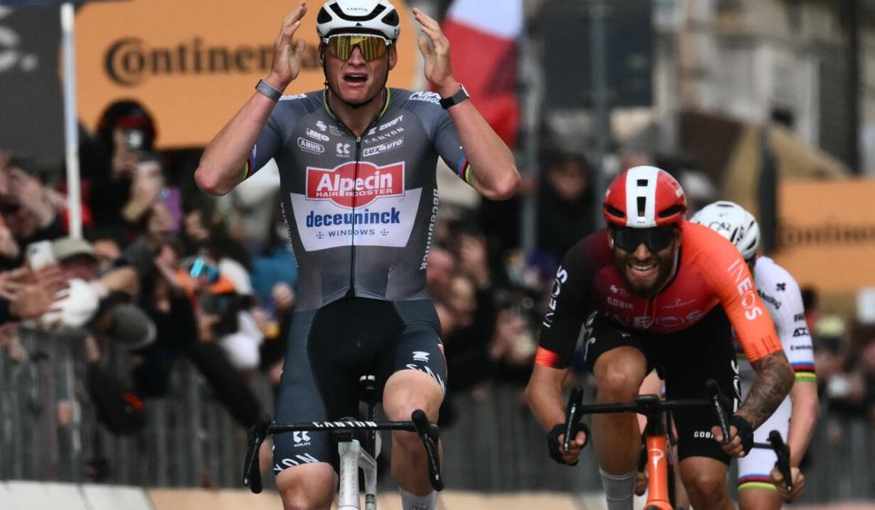Mathieu van der Poel wins a second Milan-Sanremo by resisting Tadej Pogacar