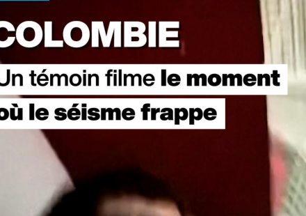 The moment the earthquake hits Colombia filmed by a witness