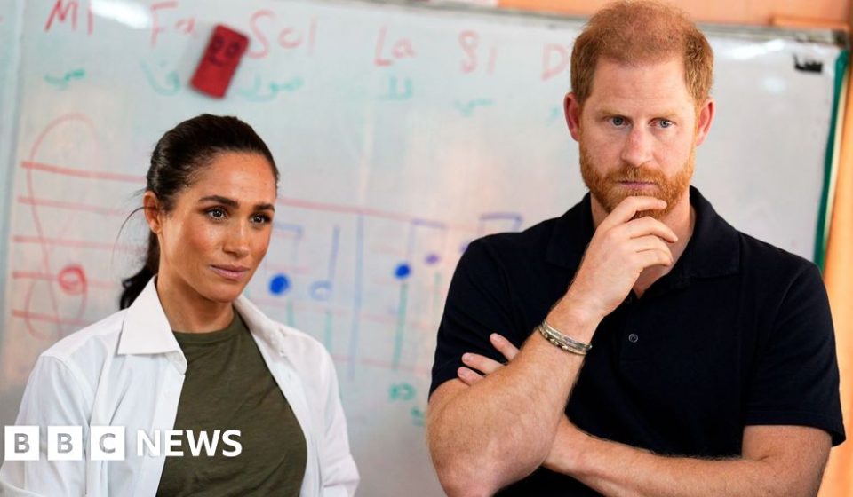Sussexes condemn 'reckless intrusion' after men spotted near Archie and Lilibet's school - BBC News Africa