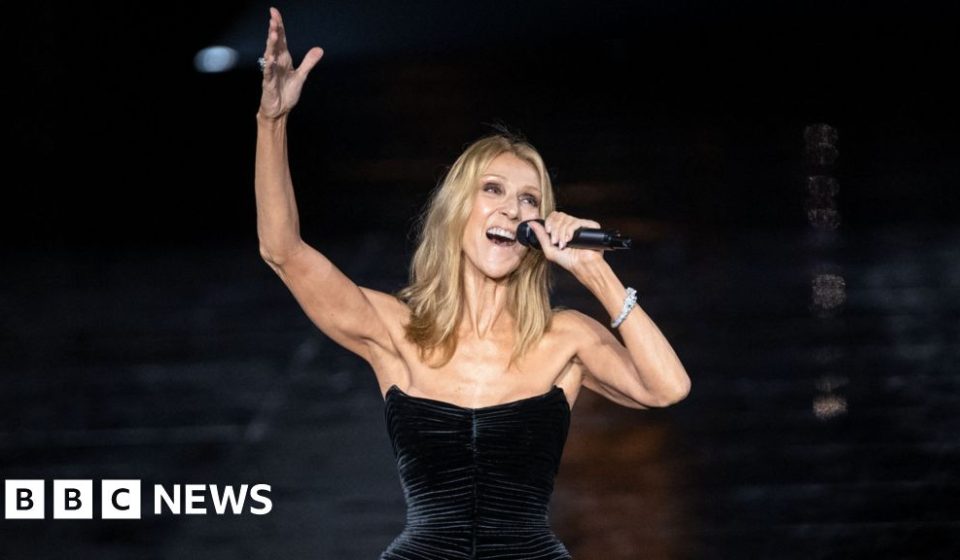 Celine Dion kicks off Paris Fashion Week with I'm Alive performance under the Eiffel Tower - BBC News Africa