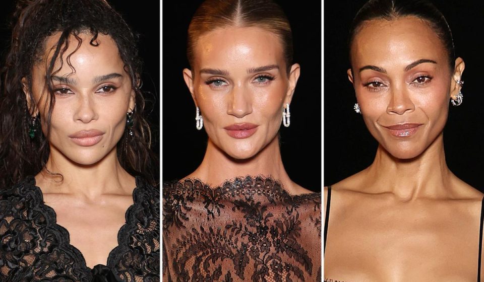 Zoe Saldaña, Rosie Huntington-Whiteley and more stars shock in sheer lace at Saint Laurent show