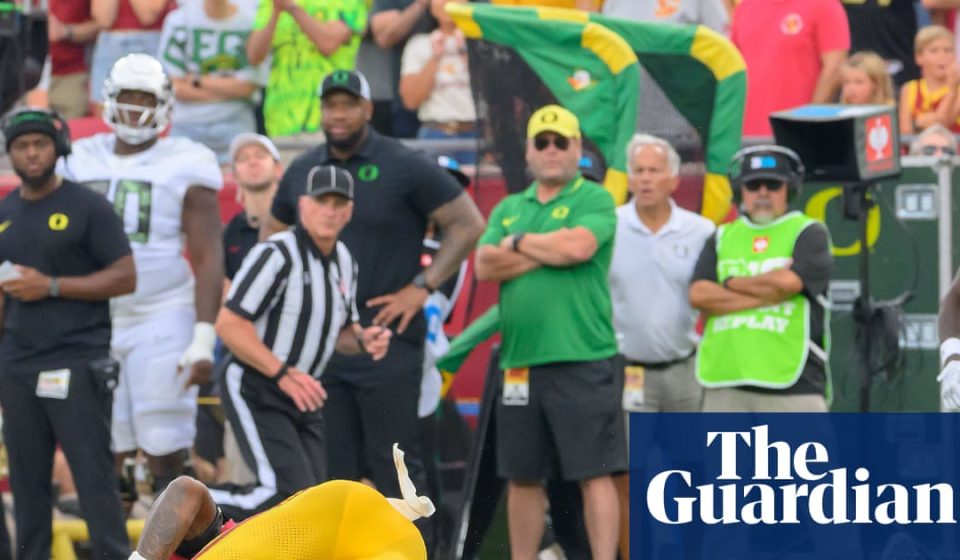 Lanning slams 'disgusting' late hit that sends Oregon quarterback Dante Moore to hospital | College football