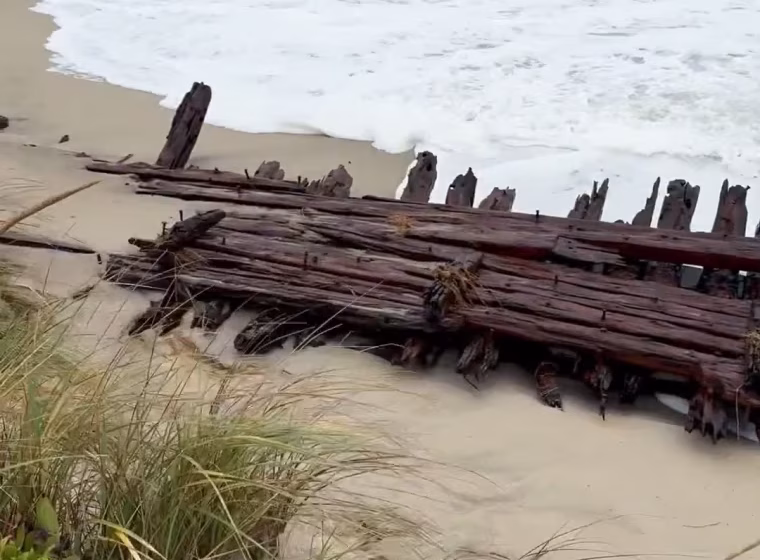 Nor'easter unearths fragments of 19th-century shipwreck on Nantucket