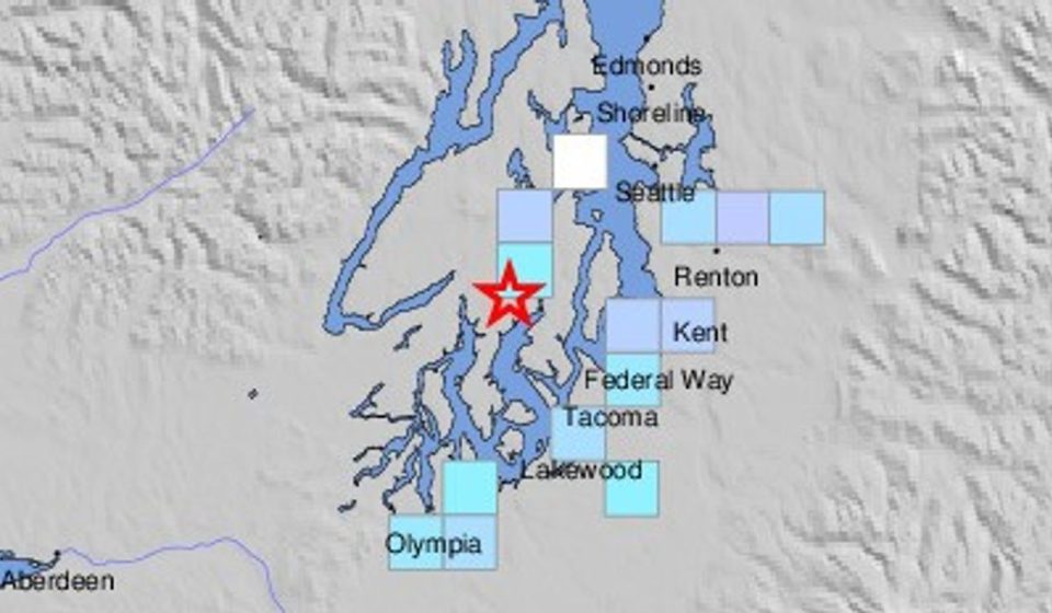 Magnitude 4.2 earthquake hits Puget Sound region centered west-northwest of Gig Harbor