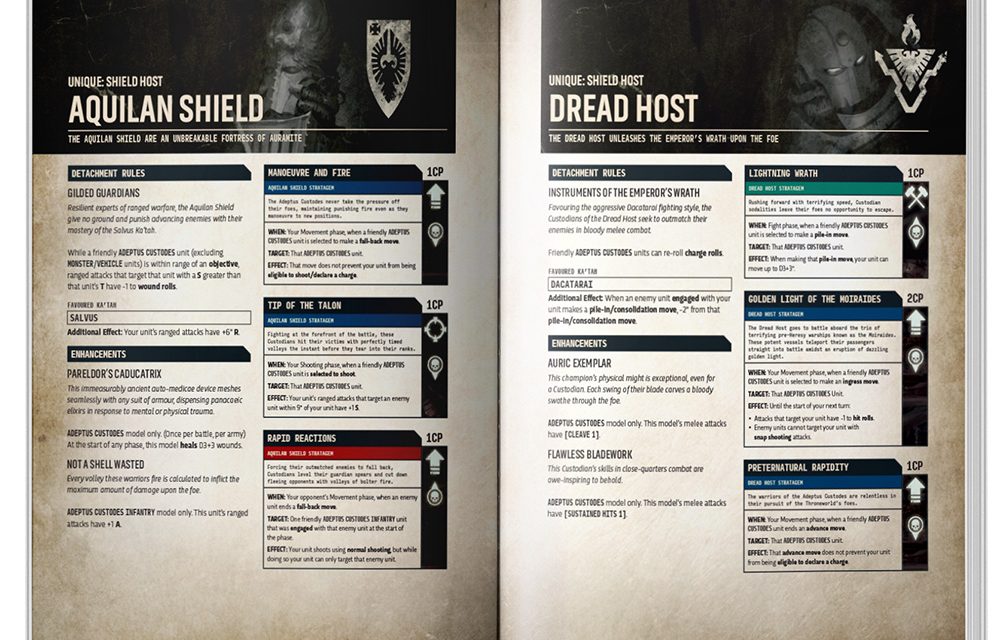 Your first look at the 13 new Adeptus Custodes detachments