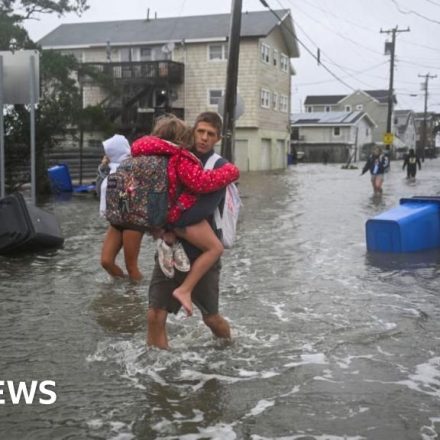 Storm Nor'easter causes coastal flooding, as New York and New Jersey declare states of emergency - BBC