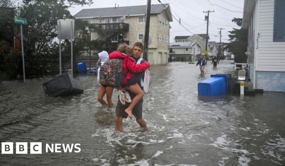 Storm Nor'easter causes coastal flooding, as New York and New Jersey declare states of emergency - BBC