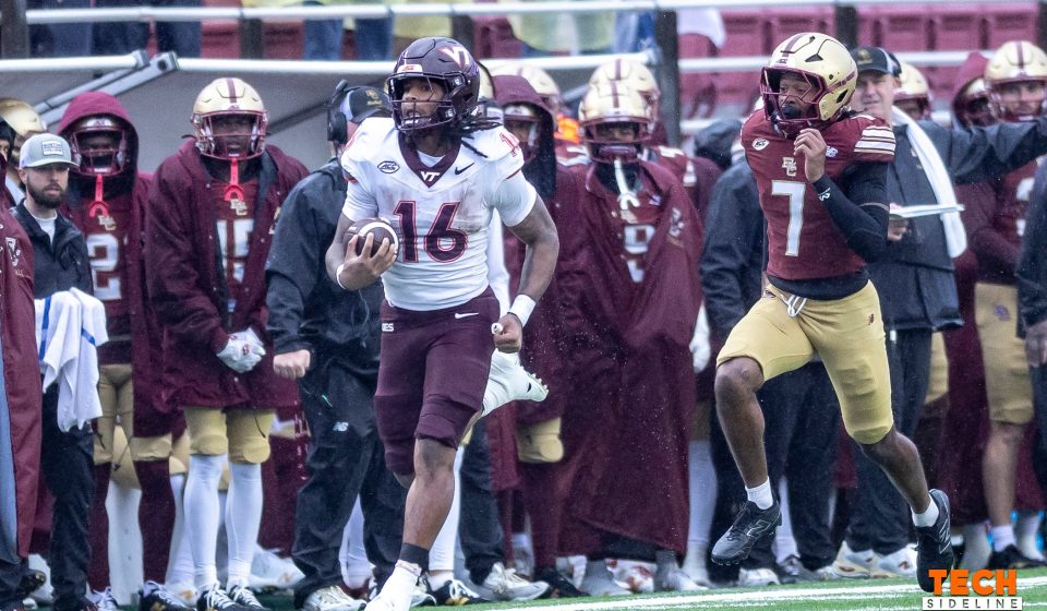 Bitter: knocked down at Boston College, the Hokies answered the bell