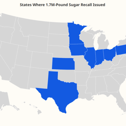 Map shows states hit by 1.7 million pound sugar recall as FDA sets risk level