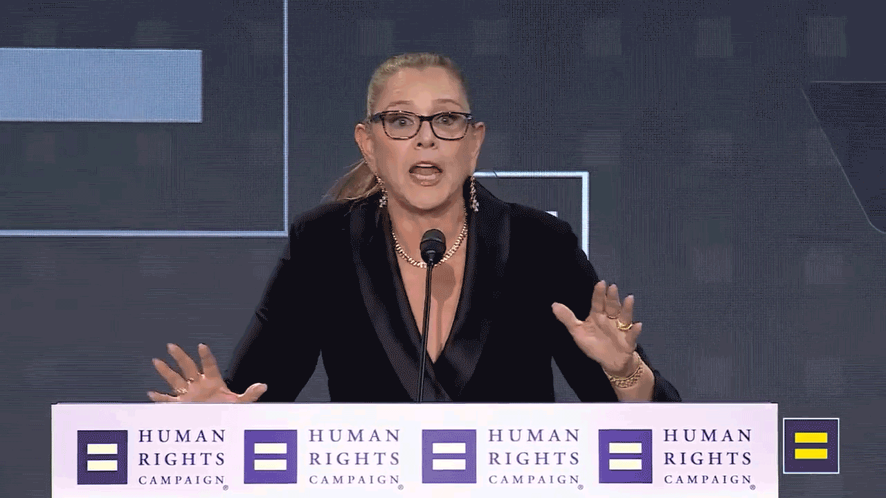 Actress Camryn Manheim complains about having a straight son at HRC event