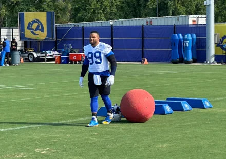 Aaron Donald pleased with how return to field is going, mum on status for Rams' season opener