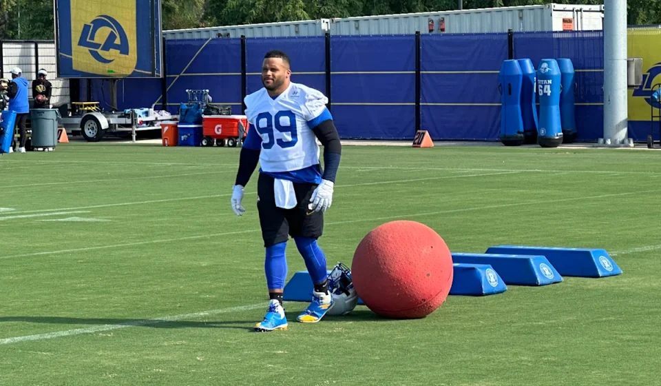 Aaron Donald pleased with how return to field is going, mum on status for Rams' season opener