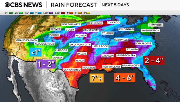 100 million people under flood alert in US after Polo criticizes Mexico. View forecast maps.