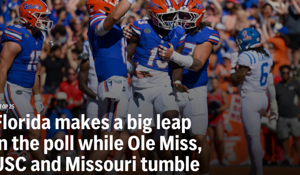 AP Top 25 Poll Live Updates: Florida, Miami Rise in College Football Rankings