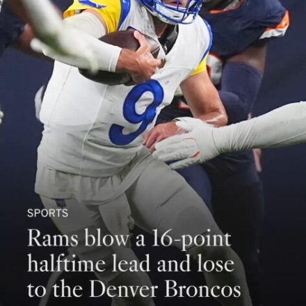 Rams blow 16-point lead in stunning loss to Denver Broncos