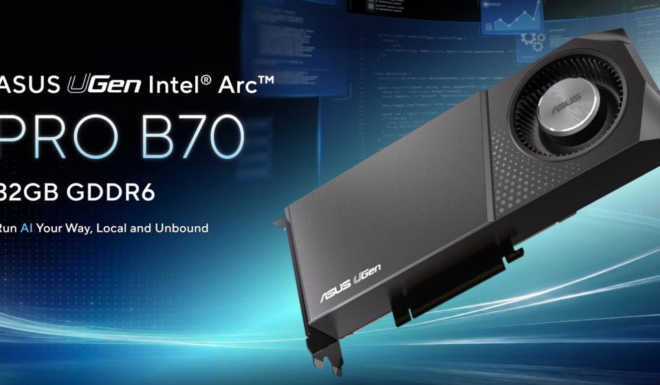 ASUS manufactures its first Intel Arc card, a 32 GB Arc Pro B70 under the UGen AI brand ASUS manufactures its first Intel Arc card, a 32 GB Arc Pro B70 under the UGen AI brand