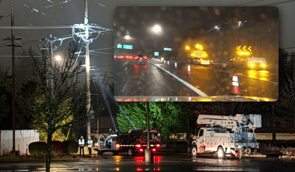 Highway 26 closed during morning commute from Sylvan to Highway 217 after power pole fire