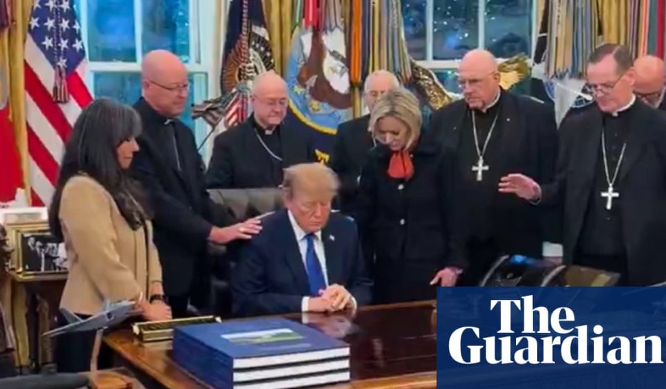 Catholic bishops accuse Trump White House of turning prayer into campaign photo op | Donald Trump
