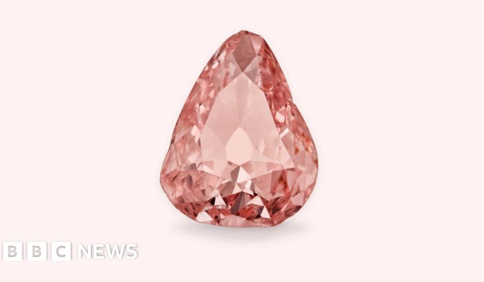 Rare pink diamond on display in France 100 years after amateur heist - BBC News Africa