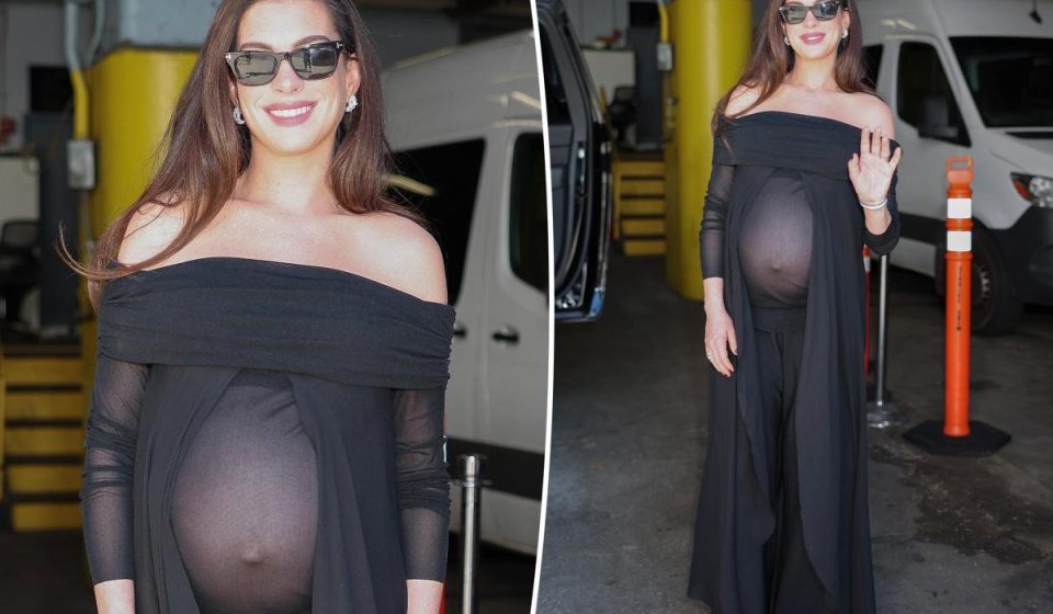 Pregnant Anne Hathaway's Latest Outfit Has a Built-In Baby Bump Window