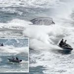 Shocking video shows teenagers on jet skis capsizing small boat with children on board