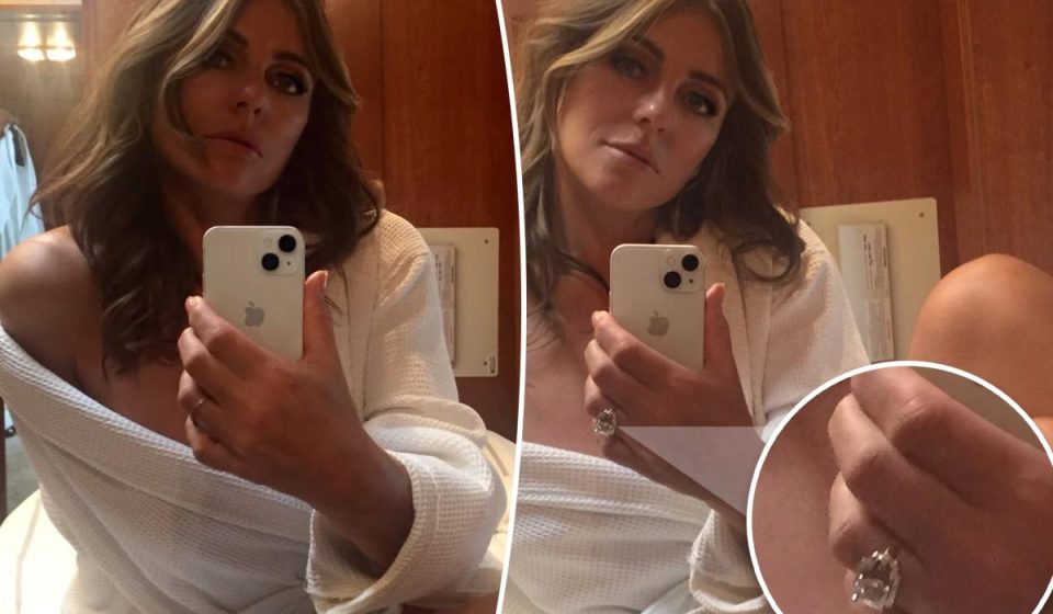 Elizabeth Hurley sparks engagement rumors with mysterious new diamond ring
