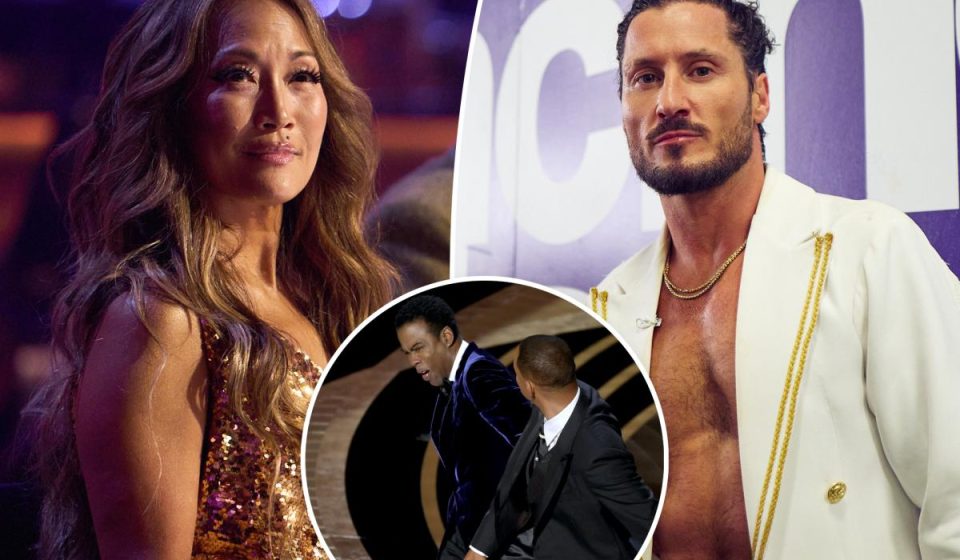 'DWTS' Pro Val Chmerkovskiy Apologizes to Carrie Ann Inaba for Will Smith Slap Reference
