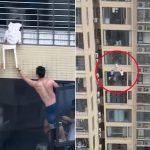 Neighbors rush to save child hanging from 12th floor window
