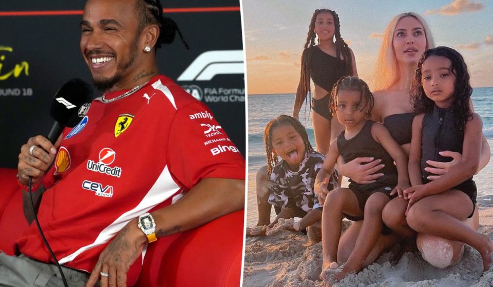 Lewis Hamilton makes rare comment on his relationship with Kim Kardashian's 4 children