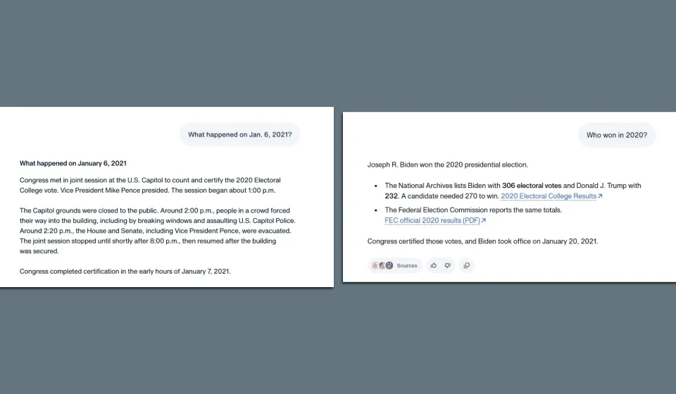 Trump's America.gov AI Gives Conflicting Answers on 2020 Election, January 6