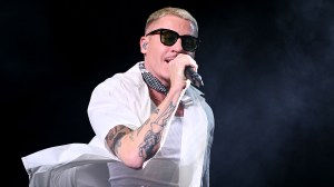 Zach Bryan dons a 'Free Palestine' t-shirt during a concert at Gillette Stadium