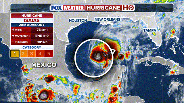 Isaias threatens Gulf Coast after becoming first Atlantic hurricane of the season