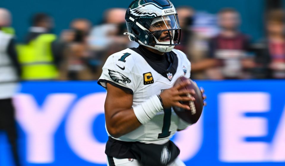 Jalen Hurts is out Sunday with a blood clot in his leg