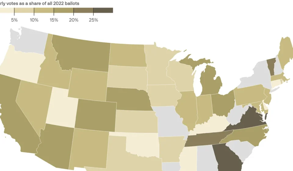 Where early voting in the midterms is increasing Where early voting in the midterms is increasing