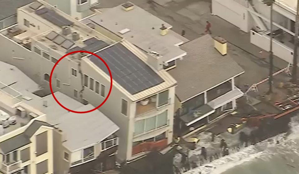 Several days of destructive waves from Tropical Storm Rachel leave 8 buildings marked red in Long Beach