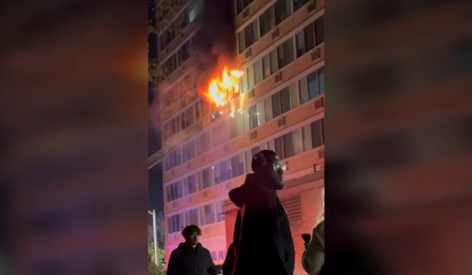 Woman seriously injured after falling from window during high-rise fire in Pennsauken, New Jersey