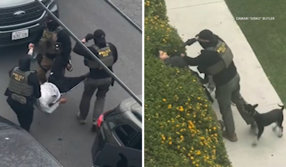 ICE agent appears to point gun at neighbor during tense North Hollywood arrest caught on camera
