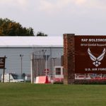 Two men arrested after breaking into British airbase used by US, counter-terrorism police say