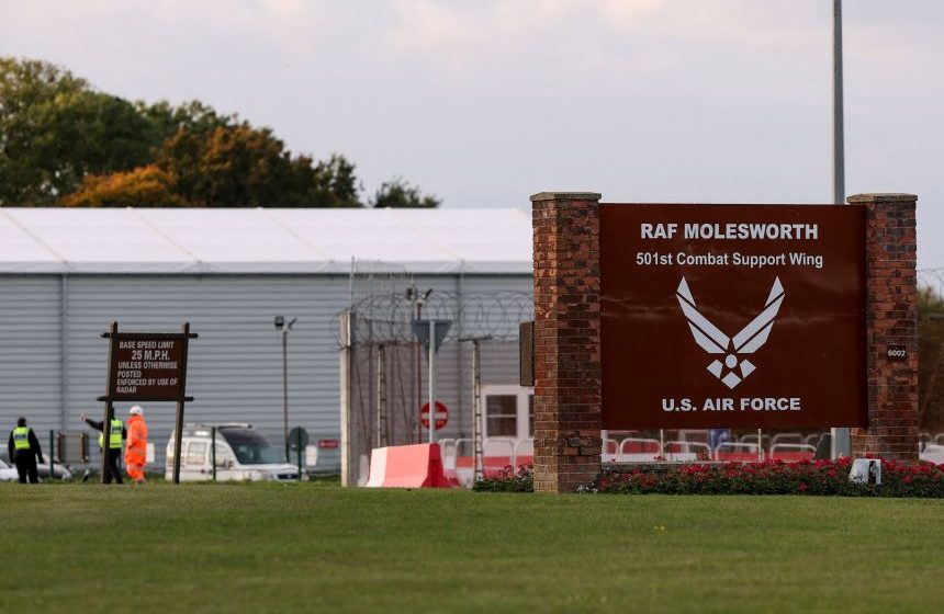 Two men arrested after breaking into British airbase used by US, counter-terrorism police say Two men arrested after breaking into British airbase used by US, counter-terrorism police say