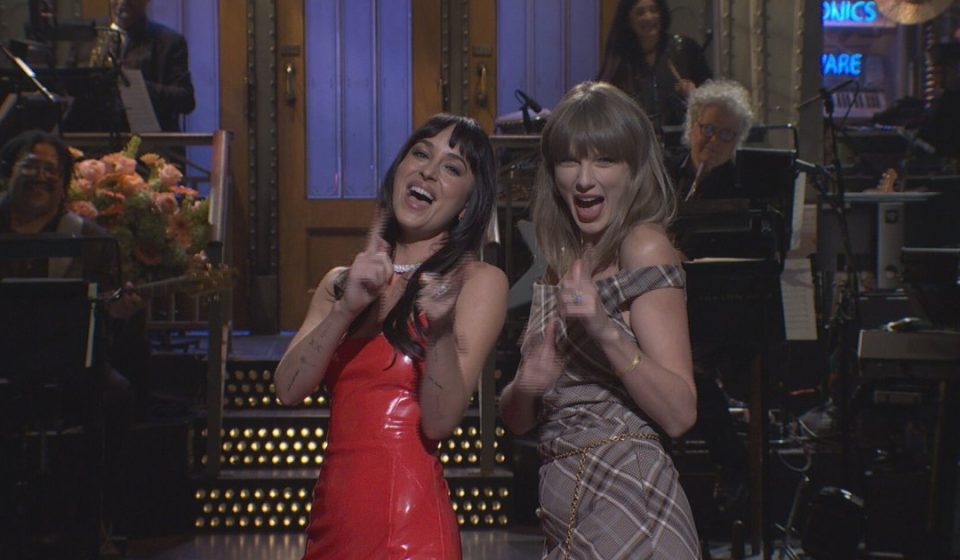 Taylor Swift appears on 'SNL' to joke with host Dakota Johnson