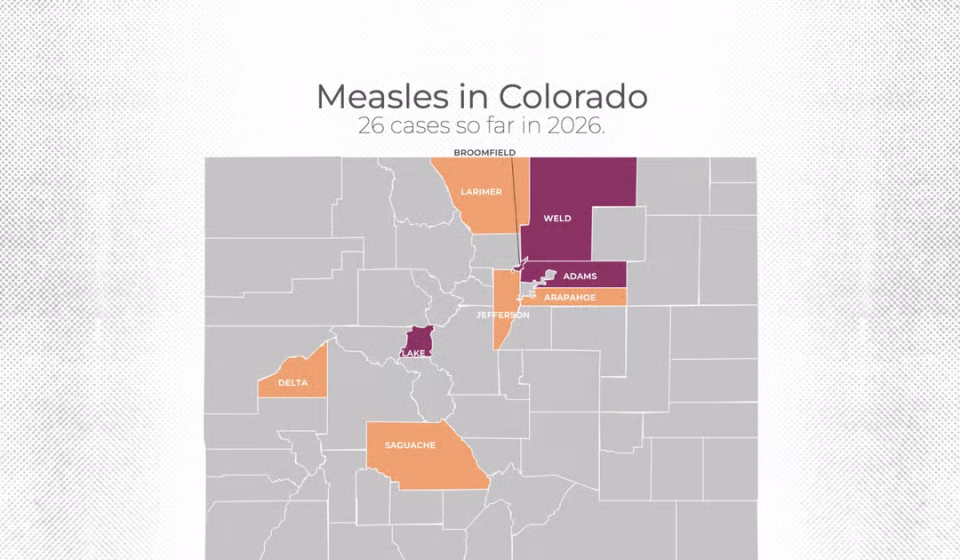Confirmed measles case in Jefferson County, with possible exposures to DIA and Arvada urgent care