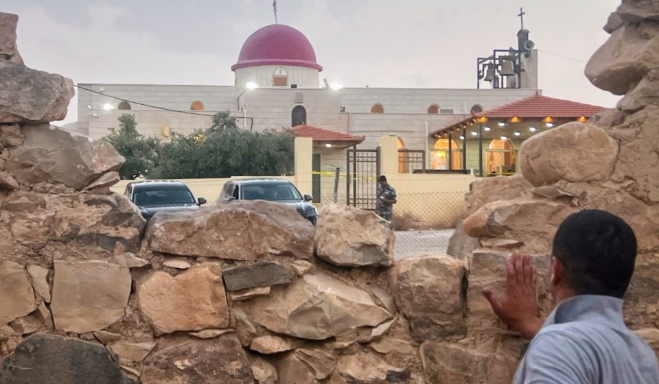 Gunmen open fire on church during funeral in Jordan, killing 7 people and injuring 40 others.