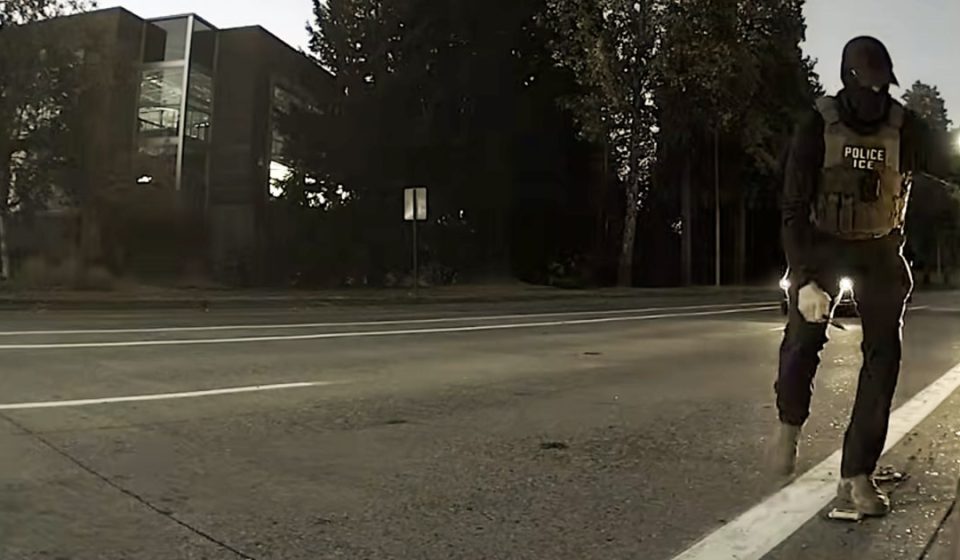 The video shows an ICE officer running and slashing a couple's tires. They said it was “terrifying.” - NBC News
