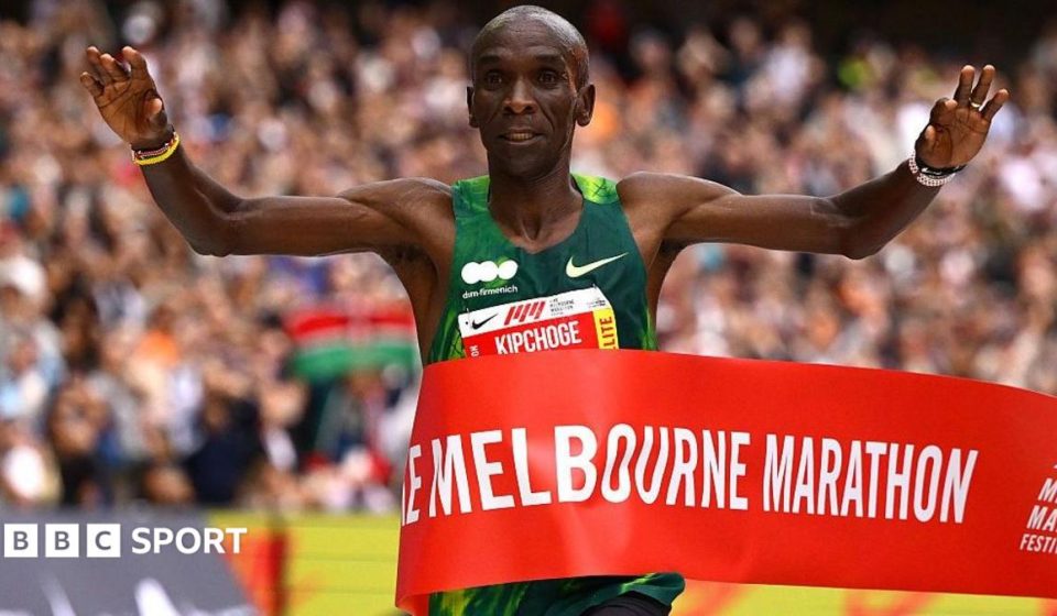 Eliud Kipchoge, 41, breaks course record at Melbourne Marathon