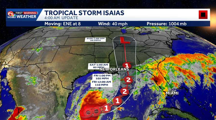 Tropical Storm Isaias: Louisiana monitors Gulf forecasts Tropical Storm Isaias: Louisiana monitors Gulf forecasts