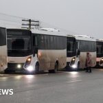 Ukrainians evacuated from Russian-occupied Olechky arrive in Belarus - BBC News Africa