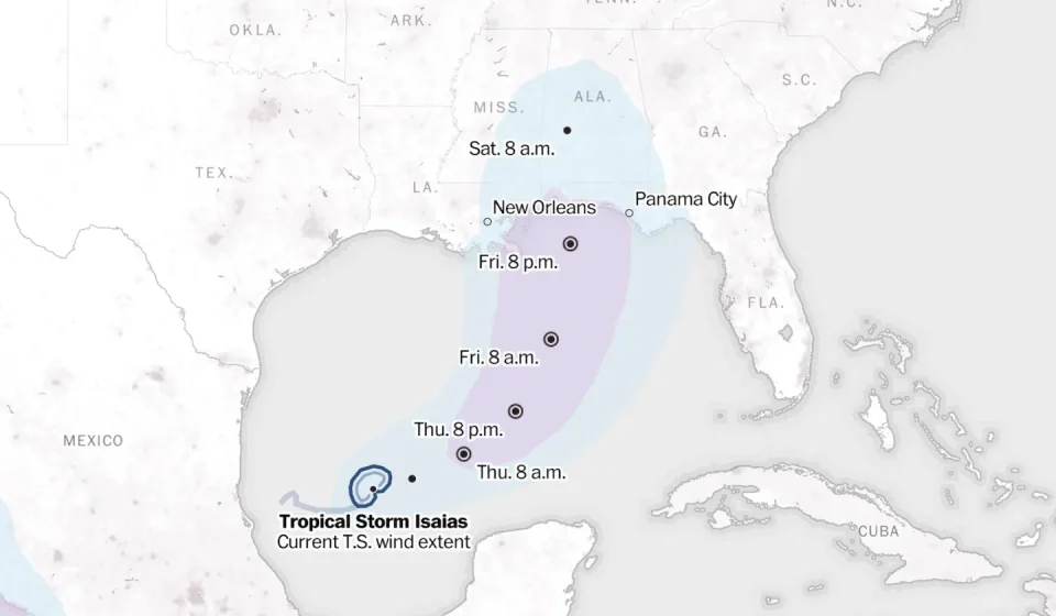 Tropical Storm Isaias Tracker: Map and forecast path of the storm - The Washington Post