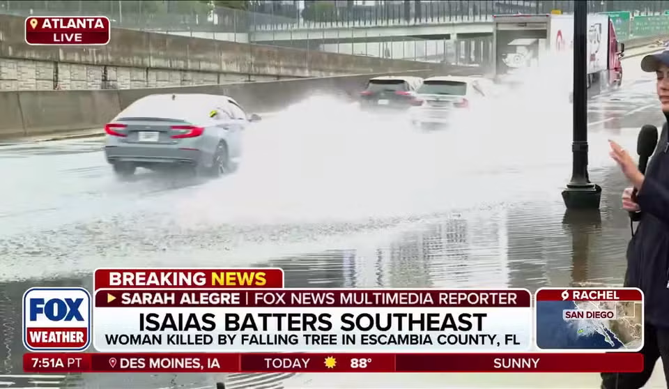 Heavy rain from Isaias causes flash flooding along Atlanta highways | Latest weather clips