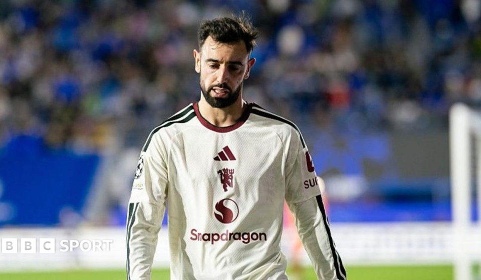 Man Utd captain Bruno Fernandes has been sent to the bench by manager Michael Carrick.