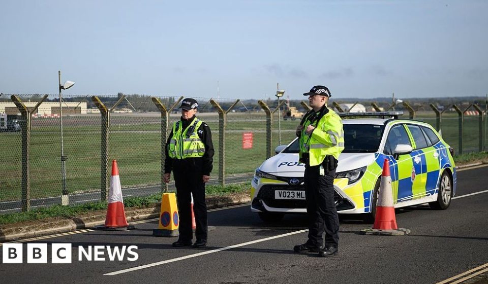 Two men arrested again on suspicion of helping Iranian intelligence after RAF Fairford incident - BBC